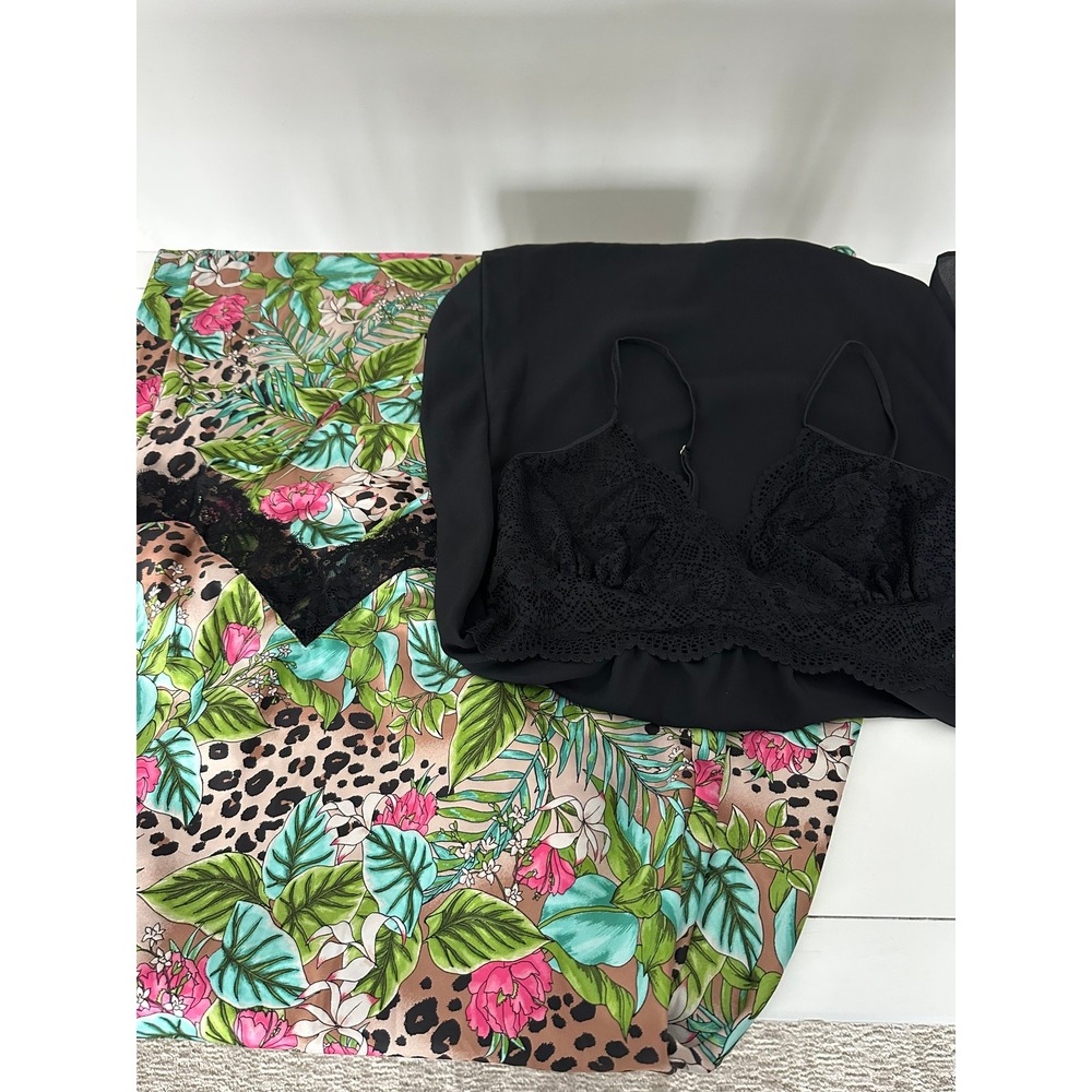 INC International Concepts Intimates Chemise Nightgown Bundle Floral Lace  M & L